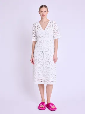 RAIMUNDA | Robe longue blanche macramé