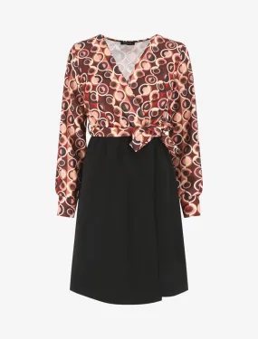 Robe bicolore imprimé retro