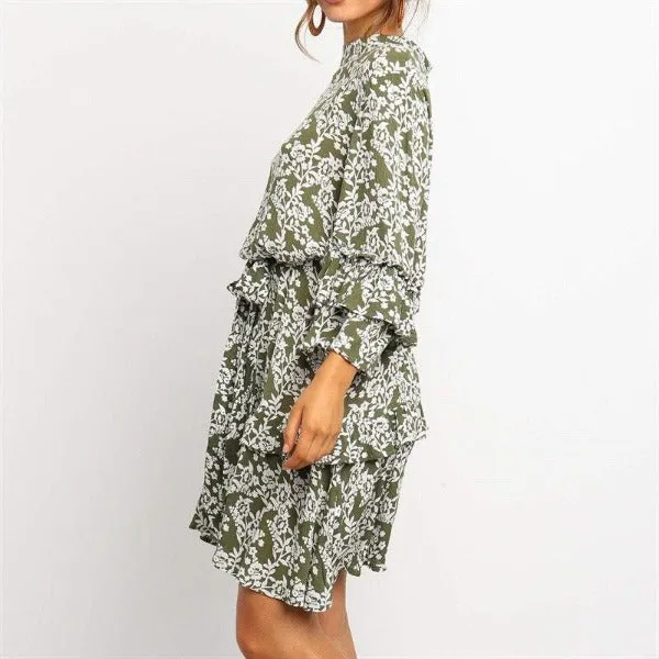 Robe Fleurie Courte Manche Longue
