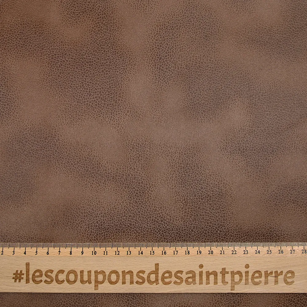 Simili cuir marbré envers suédine café