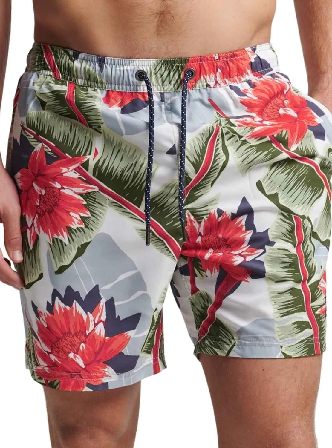 Slip de Bain Superdry Vintage Blanc pour Homme