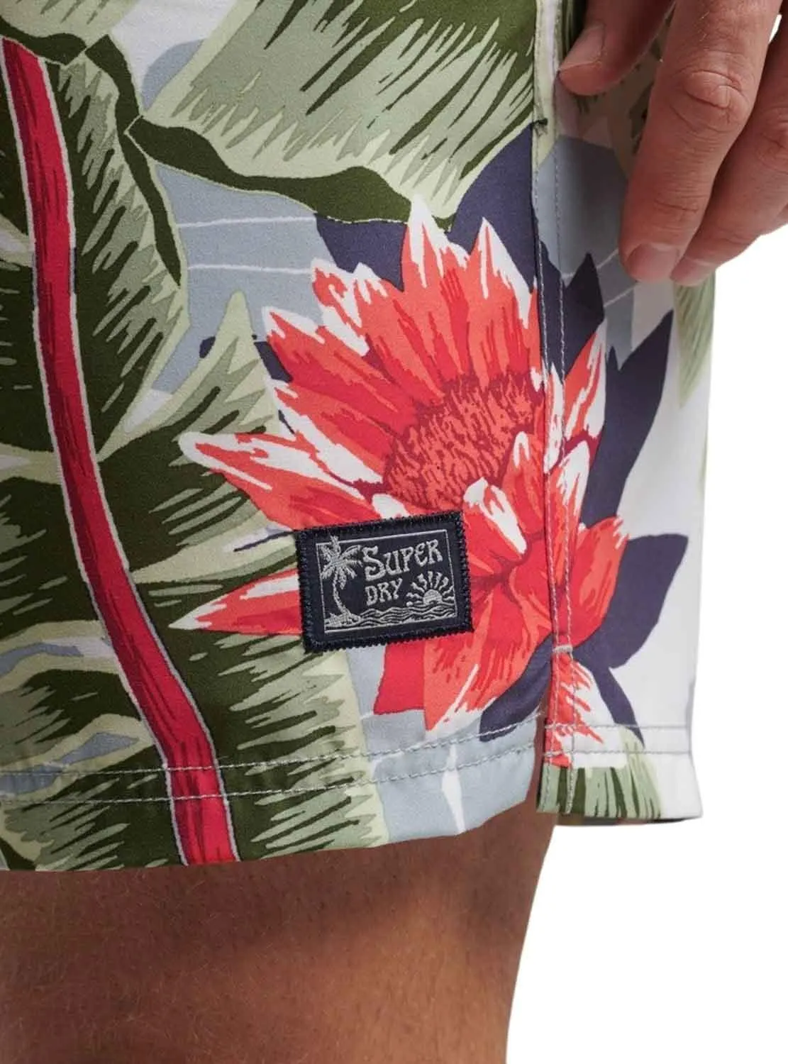 Slip de Bain Superdry Vintage Blanc pour Homme