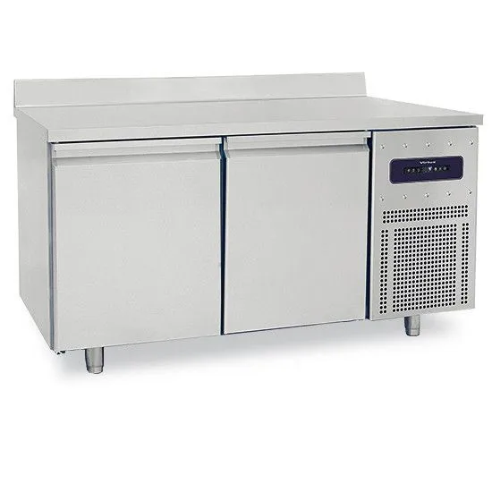 Table congélateur pâtisserie avec 2 portes 600x400 mm et plan de travail en granite avec dosseret- Virtus Pas Cher