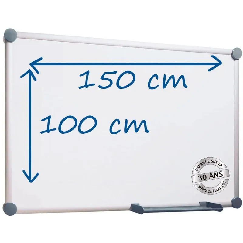 Tableau blanc mural magnétique 2000 - émaillé - 150 x 100 cm - Hebel