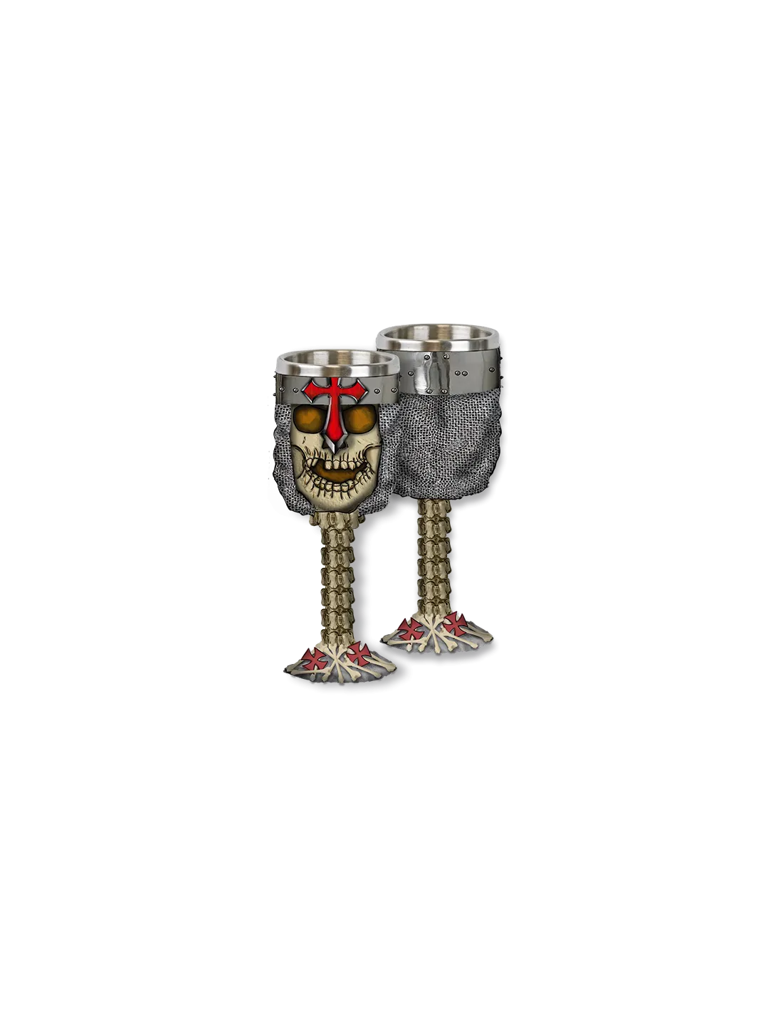 Templar Cross Skull Cup, décoratif (1 unité) ⚔️ Boutique Épées