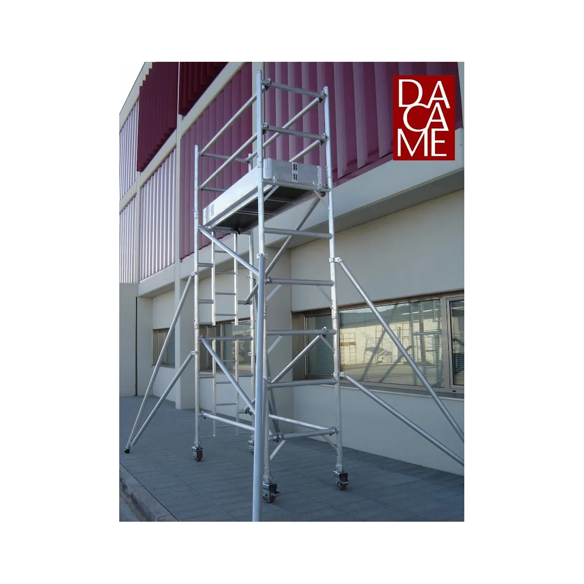 Tour roulante ALU 50 Lg 1,35 m Hauteur Travail 7,40 m Dacame