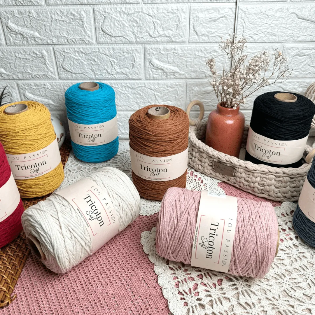Tricoton Soft macramé - 450m/500gr - Noir - Lou Passion