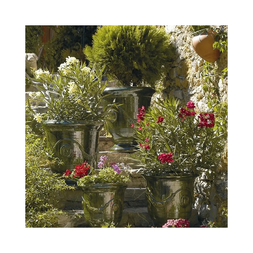 Vase Anduze émaillé vert Terre Figuière - 4 tailles