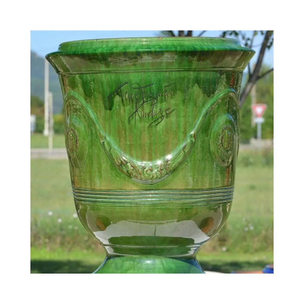 Vase Anduze émaillé vert Terre Figuière - 4 tailles