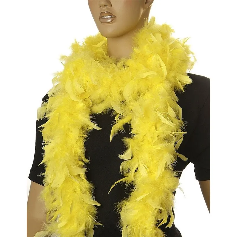 Vente dégressif article cabaret pas cher, boa à plumes jaunes 1 mètre
