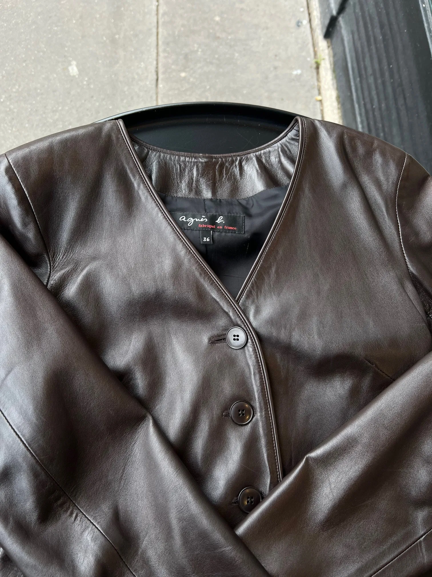 Veste en cuir Agnès B