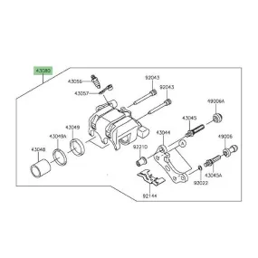 Étrier de frein avant Kawasaki Z300 (2015-2016) | Moto Shop 35